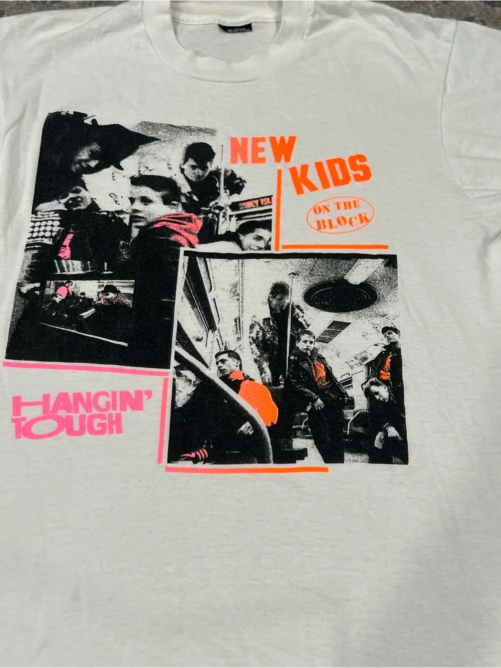 Vintage 1989 New Kids On The Block NKOTB T Shirt Hangin Tough Tour Large White - Picture 7 of 10